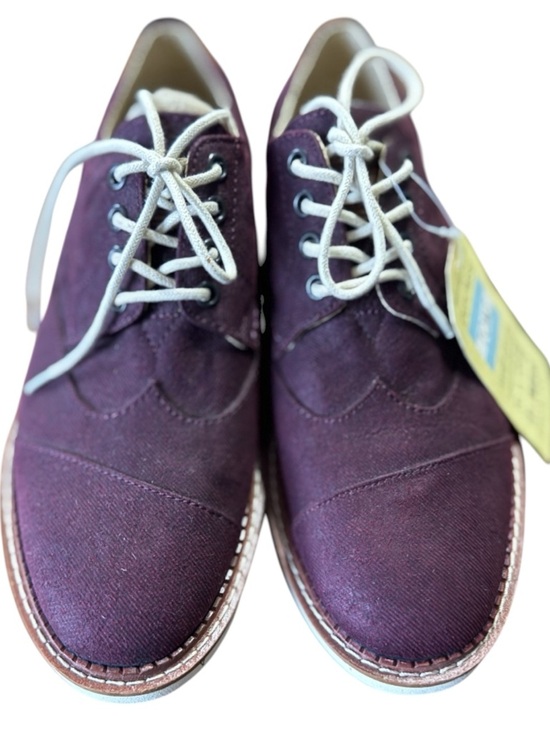 TOMS Burgundy Canvas Lace Up Oxford Shoes Mens 8W Comfort Casual main image 4